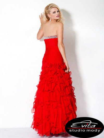 3060(J) sukienka balowa - Czerwone